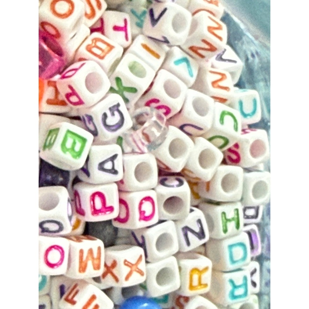 Vintage Lot Assorted Mixed Alphabet Letter Beads for Making Bracelet Jewelry Y2K